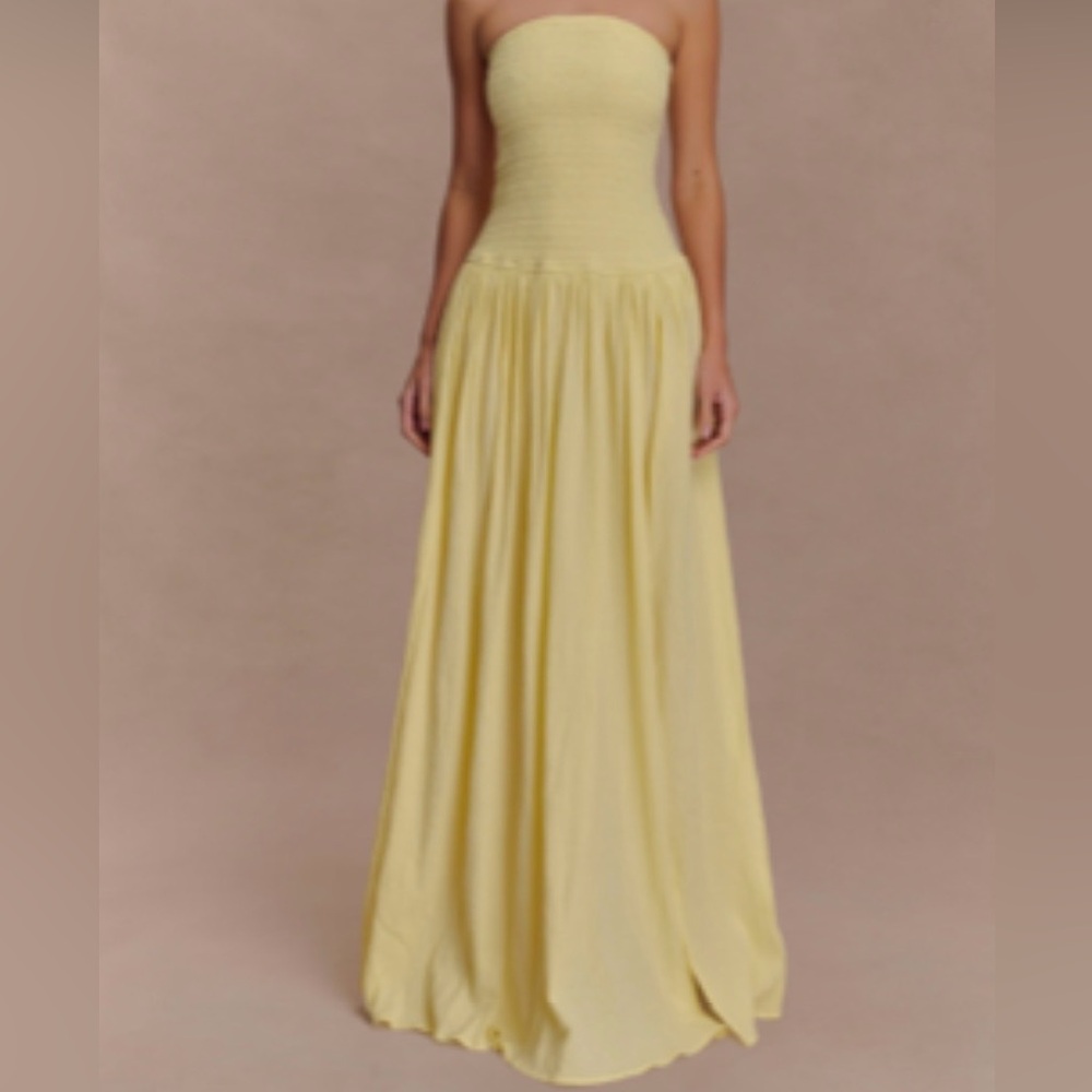 Maureen Cotton Maxi Dress - Lemon - BRAND NEW